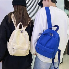 Phaoullzon Girls Mini Backpack Purse for Women Kids Canvas Small Casual Daypack Tiny Cute Travel Bag,Beige