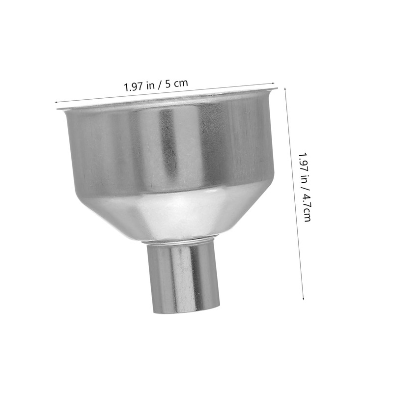 GRIRIW 10pcs Metal Mini Funnel for Kitchen Use Reusable Oil
