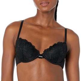 Emporio Armani Women's Dreamy Viscose Lace Push Up Bra Removable Pads, Black