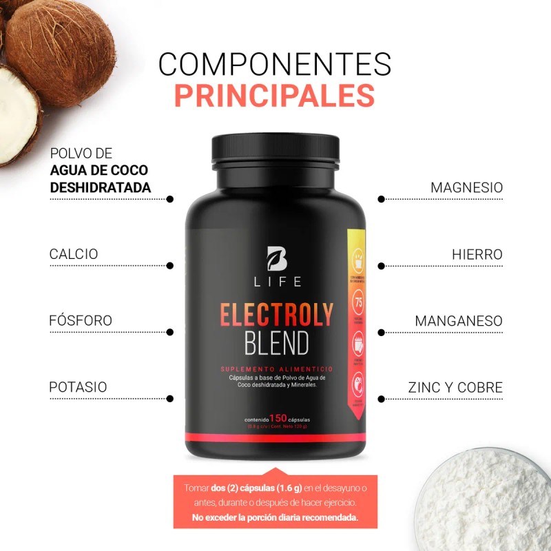Electroly Blend B-Life | 150 Cápsulas | Electrolitos + Polvo