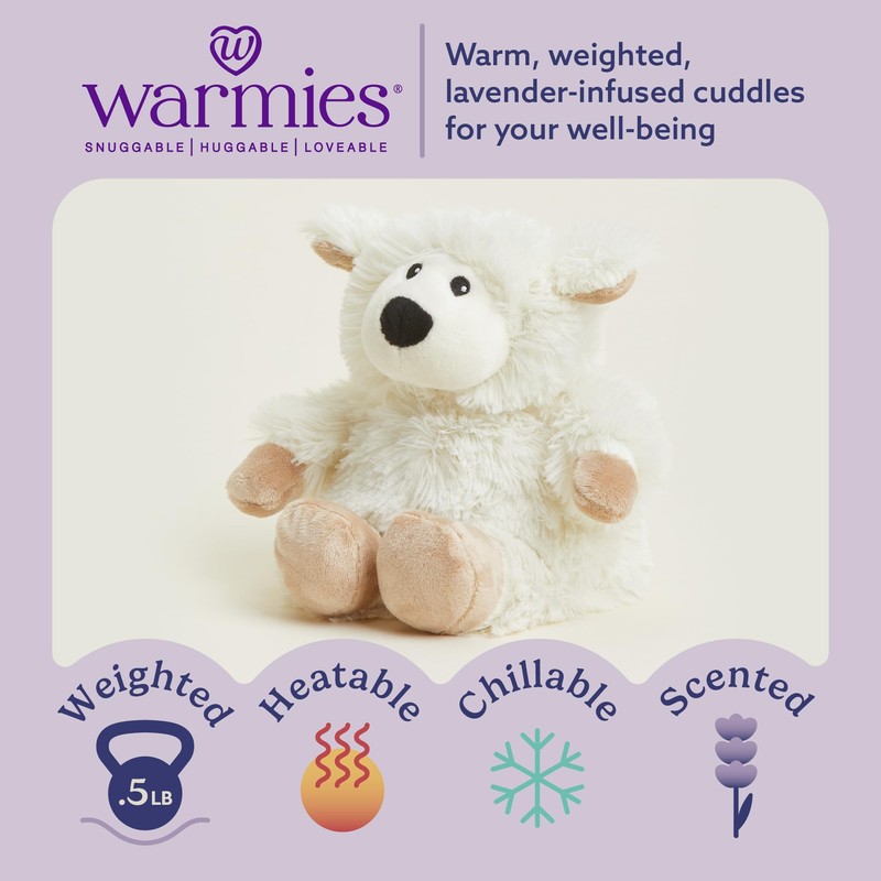 warmies Junior Microwavable & Weighted Stuffed Animals, Sheep - Heated