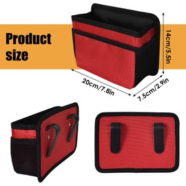 DEARBAG Car Dustbin Small, Foldable Car Side Door Bin, Waterproof, Leak-Proof, Multi-Purpose Hanging Storage Box, Car Rubbish Bin, Car Accessories Interior, for Cars, SUVs, Trucks (Red)