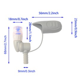 JMTEEA Hydration Bladder Bite Valve Replacement Mouthpiece Fit for Any Water Backpack and Most Brands, with Manual Switch Valve (2 Pack rotatable blue white with cover)