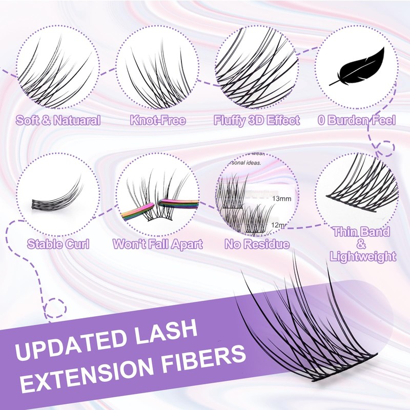 NAGARAKU Selfgrafting Segmented False Eyelashes, DIY Eyelashes, Triple Fish Tail