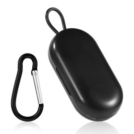 Earplug Case and Carabiner, Premium Earplug Case Keychain Portable Mini Storage Holder Earplug Carrying Case Ear Plug Organizer Box Accessories for Travel Camping Business Activities (Black)