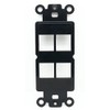 RiteAV Black Blank 4 Port Modular Insert for Keystone Jacks