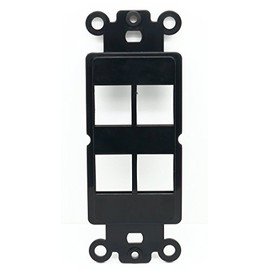 RiteAV Black Blank 4 Port Modular Insert for Keystone Jacks