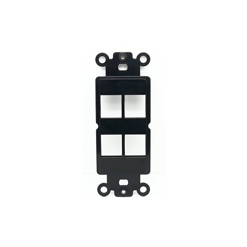 RiteAV Black Blank 4 Port Modular Insert for Keystone Jacks