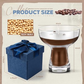 MTLEE Espresso Martini Candles with Gift Box Soy Wax Coffee Scented Candles in Glass Unique Candle Ornaments Gifts for Men Women Lovers Christmas Housewarming Gift Home Coffee Bar Decor