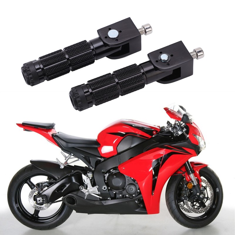 1 Pair Universal Motorcycle Footrests Rear Set Footpegs with 8mm