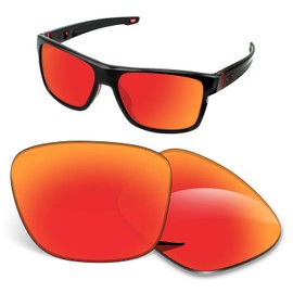 Biyxpiv 1.5MM Replacement Lenses Compatible With Oakley Crossrange OO9361 Sunglasses, Anti-Scratch and Impact Resistant, Orange Red Mirrored