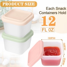 Zioffiel 4 Pack 12 oz Silicone Food Storage Containers with Lid, Reusable Snack Container for Kids, Meal Prep Storage for Fruit, Kids Lunch Box for Travel, Home