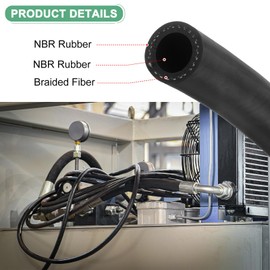 M METERXITY Fuel Line Hose, 3/4" 19mm ID 30mm OD 3.28ft Length, NBR Rubber High Pressure Heat Resistant Gas Line Hose Oil Hose for Automotive Fuel Systems/Steam Emission/Engines Tube Hose