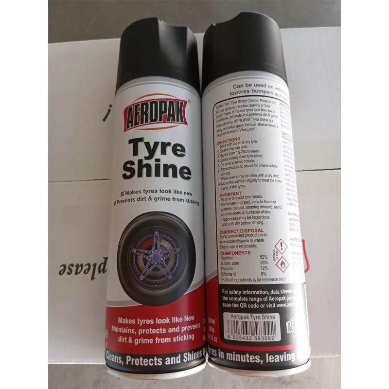 Aeropak Car Auto Detailing Aerosol Permanent Tire Shine Spray 17oz