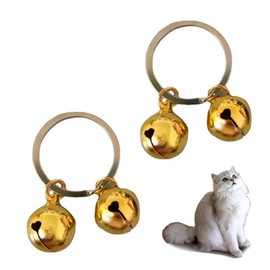 HEJINYUN 3 Pack Extra Loud Cat Bells for Collars | Anti-Loss Kitten Tracker & Bird Saver (Gold)