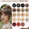KISANOF Human Hair Bun Darkest Brown Natural Curly Tousled Stretchy