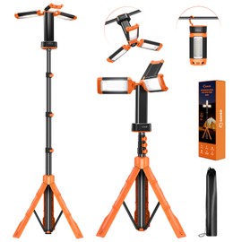 Saker Portable Camping Light with Stand 73inch 20000mAh Rechargeable LED Work Lights 800/3200 Lumen 4000/6500K Emergency Lights for Camping, Garage, Outdoor Work, Power Outages, Fishing LD18