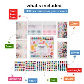 Incraftables Rhinestone Stickers 1150 pcs. Best Self Adhesive Bling Sticker