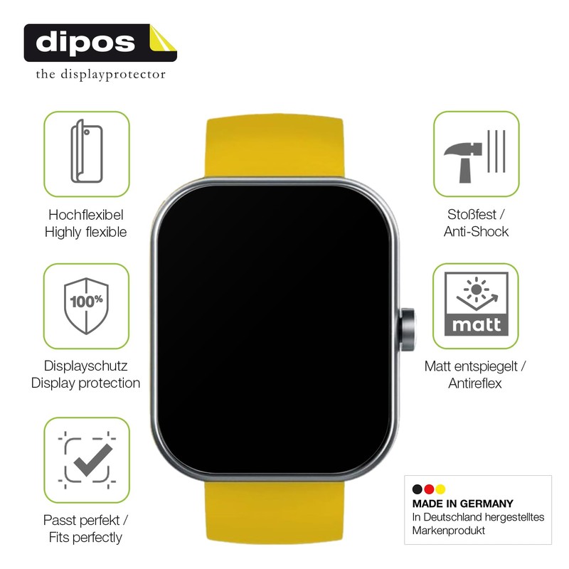dipos FLEX 2x Schutzfolie matt passend für Coucur Y66, Antireflex,