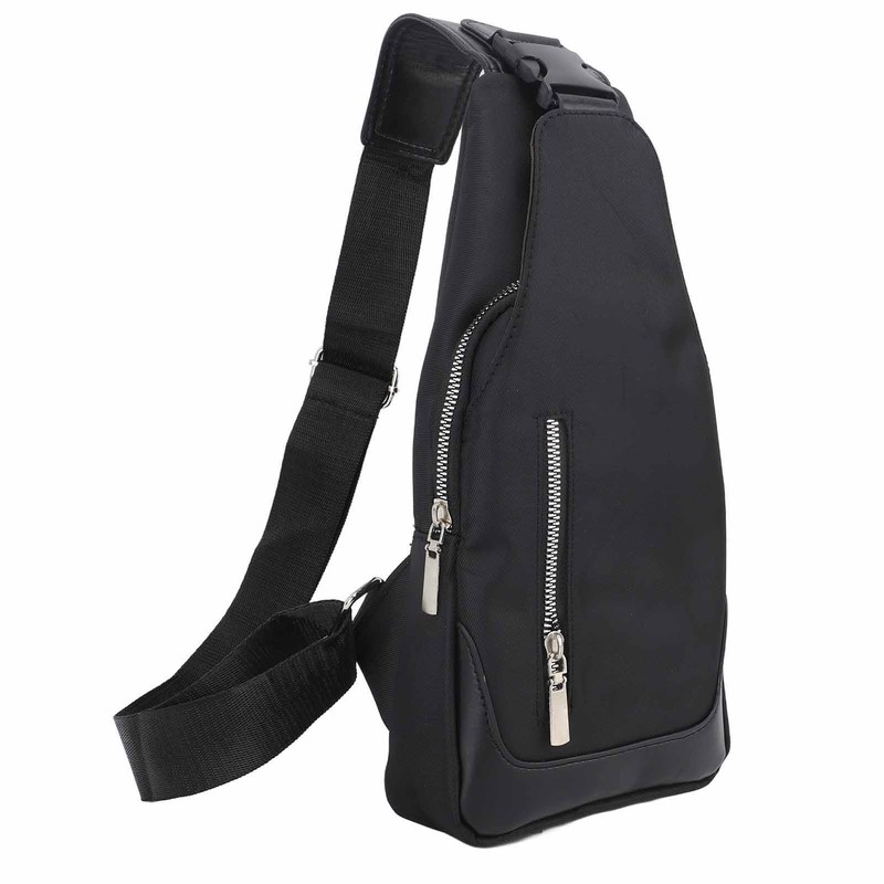Small Chest Bag Black Color Oxford Fabric Sling Backpack with