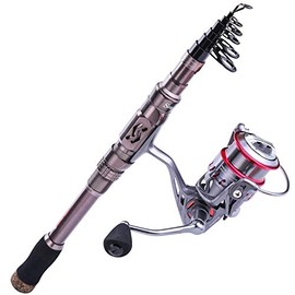 Sougayilang Fishing Rod Reel Combos,Portable Telescopic Fishing Pole Spinning reels for Travel Saltwater Freshwater Fishing(Silver1.8m/5.89ft-2000)