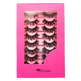 beautykaisen 8 Pair False eyelash book with tweezer Soft Reusable Handmade Volume Fluffy eyelashes(3D990-8)
