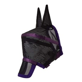 Harrison Howard Maskology Supreme Horse Fly Mask Stellar UV Protection with Detachable Nose Cover Well-Received 2-in-1 Mask Purple M Cob