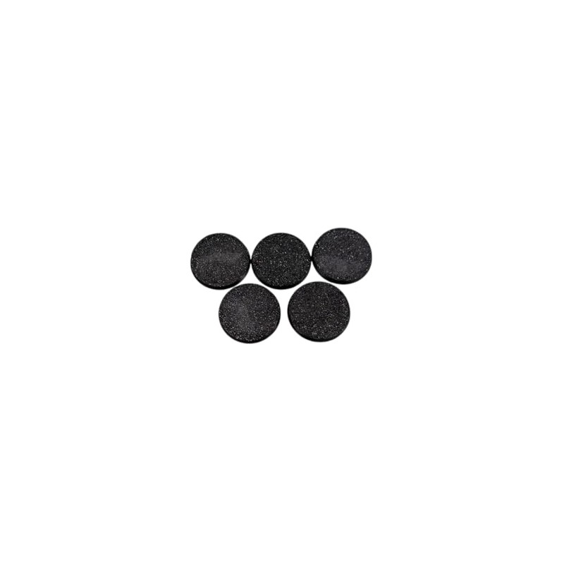 Round Gaming Bases Set, 25mm to 80mm Sizes, Black Textured