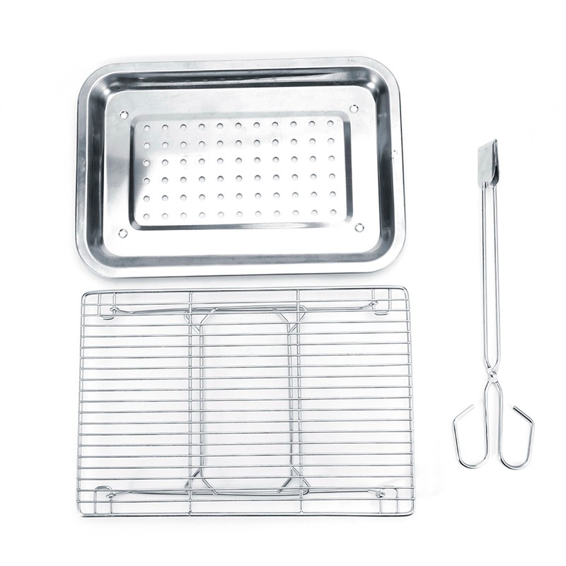 3Pcs/Set Stainless Steel Portable Folding Barbecue Grill BBQ Grilling Rack