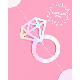 xo, Fetti Iridescent Engagement Ring Garland - 4 pcs, 12' | Bachelorette Decorations, Tying The Knot Bride Bach Decor, Engagement Party Photo Booth Backdrop, Proposal Supplies