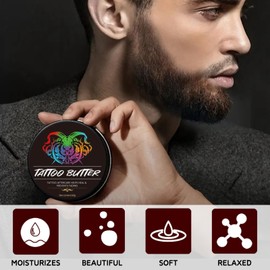 Tattoo Butter - Tattoo Aftercare - Tattoo Aftercare Body Butter for Color Enhancement，Hydrating，Nourishing - Natural Tattoo Body Moisturiser - Tattoo Aftercare Butter Balm - Tattoo Aftercare Cream