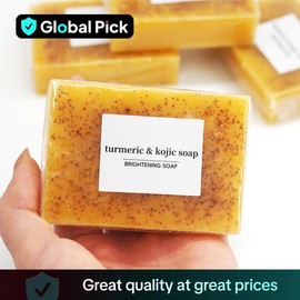 Turmeric and Kojic Acid Cleansing Soaps, Natural Extract Soaps, Women's Care Soaps, Daily Body Cleansing Products, Gifts, Turmeric Bar Soap:_Yellow._5 counts