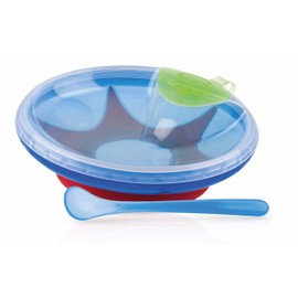 Nuby id5342blue – Hot Water Plate with Suction Cup and Spoon 6 M +
