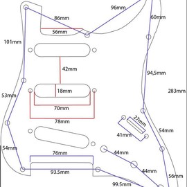 The Woodstock psychedelic, 11 hole, SSS Strat pickguard - Color: Pickup variations, Specification: 11 hole SSS Lefty