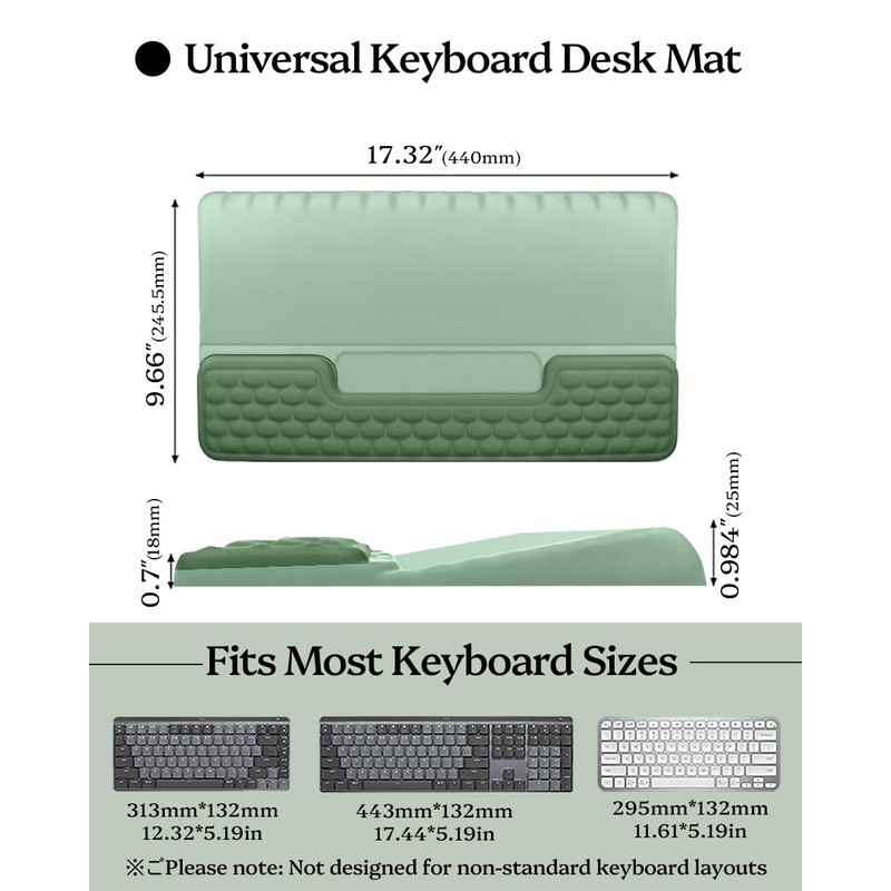 TAODICO Wrist Rest for Computer Keyboard, 2 in 1 Keyboard