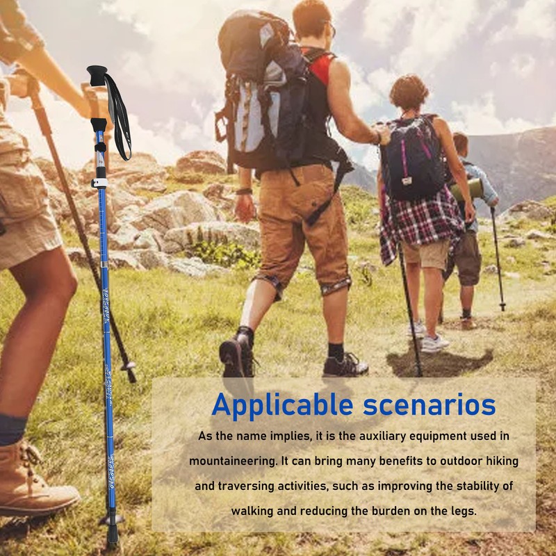 Hiking Poles Collapsible 5 Sections Portable Aluminum Hiking Sticks for