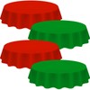 Amylove 12 Pcs Christmas Plastic Tablecloth 84 Inch Round Disposable