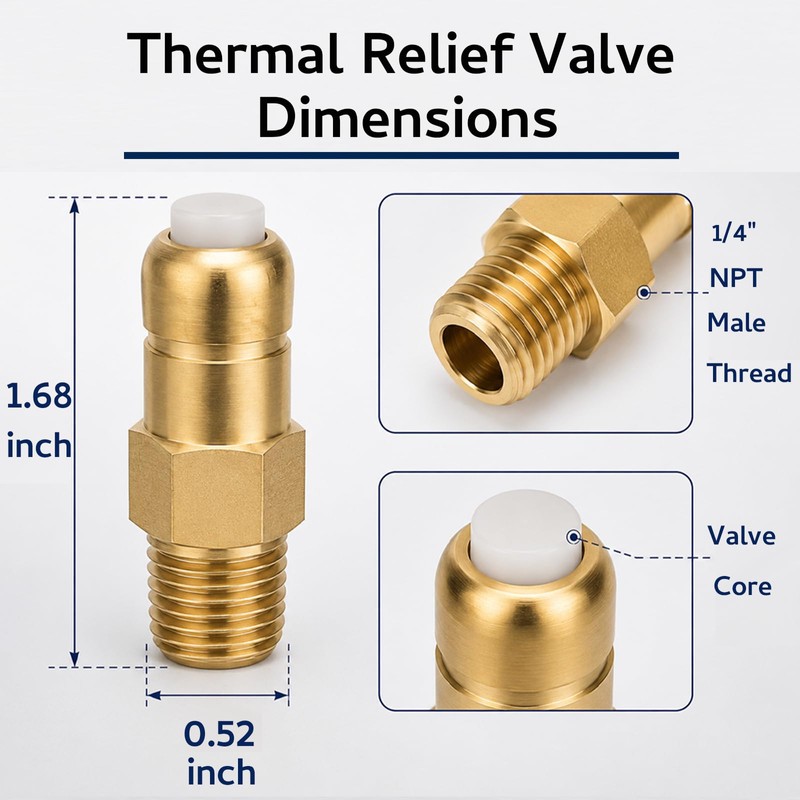 1/4 Inch NPT Brass Thermal Relief Valve, Pressure Washer Pump
