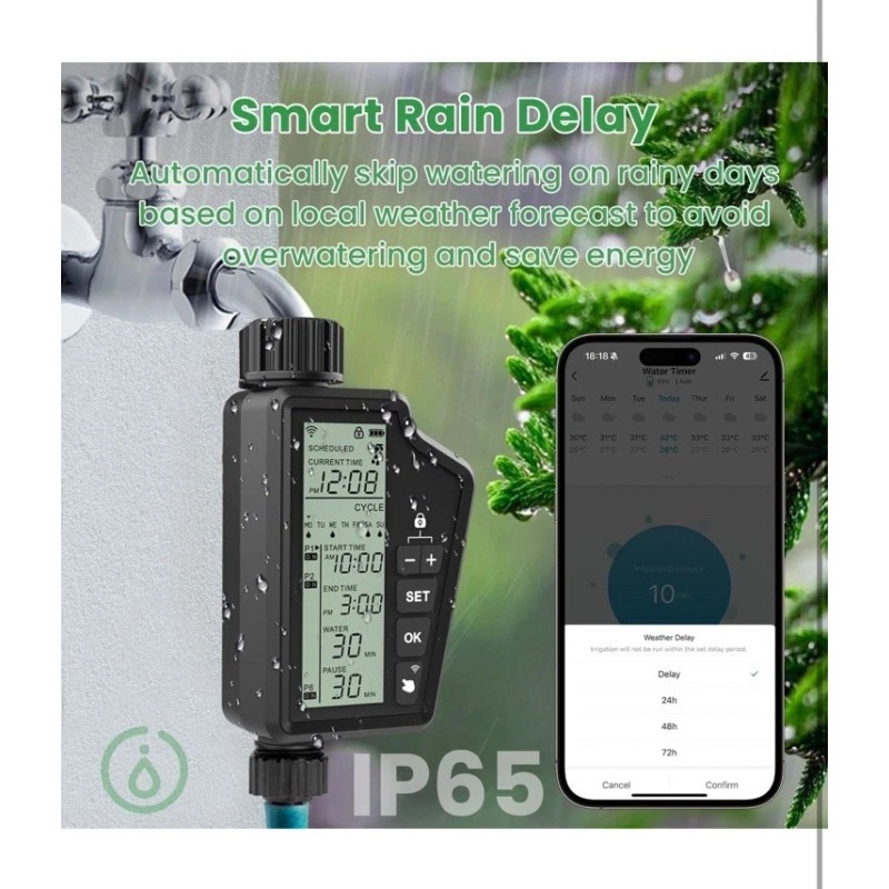 Miyouke Smart WiFi Watering Timer, Automatic Sprinkler, Sprinkler, Programmable