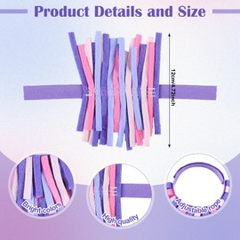 Breling 2 Pcs Luggage Pom Poms for Suitcases Funny Luggage Identifiers Pom Tags for Suitcase Backpack, Knotted Strap(Pastel Colors)