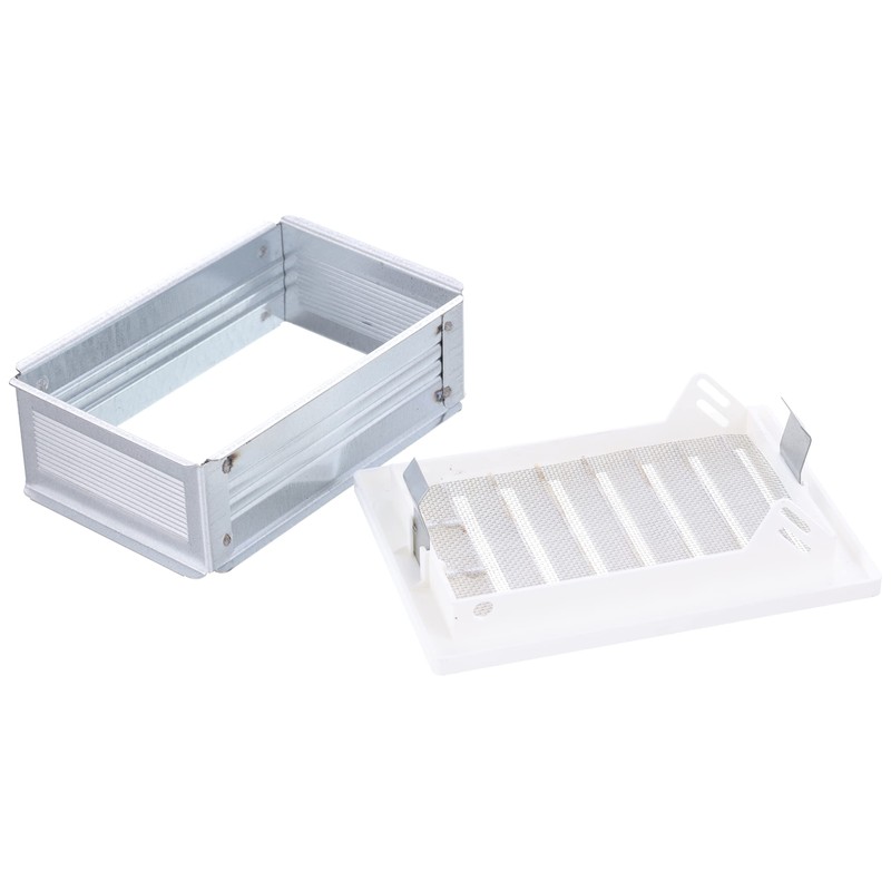 Upmann Ventilation Grille, White Plastic 10X16 M Installed flieg. 50161