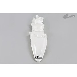 UFO PLAST Rear fender/rear fender white/white 047 compatible with Kawasaki KLX 110 2010 to 2021