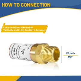 GUOFIS Water Hammer Arrestor,1/2Inch Straight Copper Water Arrestor,MIP Connection(1PACK,Copper Arrestor)