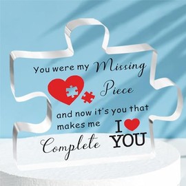 HULALA I Love You Couple Gifts Valentines Day Gifts For Her Him Acrylic Puzzle Plaque For Boyfriend Girlfriend Wife Husband Lover Birthday Christmas Anniversary