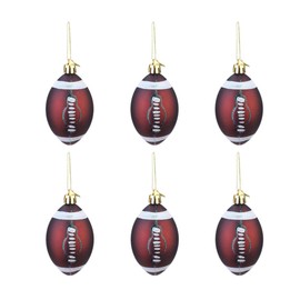 TOYANDONA 6pcs Hanging Christmas Tree Decoration Ornament Christmas Rugby Ornaments Christmas Ball for Sports Theme Christmas Holiday Party Decorations 9 cm