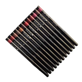 NABI 12 Colors Retractable Waterproof Lip Liner Set, Long Lasting Fade Resistant