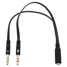 INEX AVC-07 Headphone + Microphone Plug - 4 Pole Mini Jack Splitter Cable 20cm