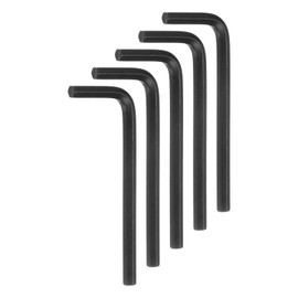 sourcing map 5pcs Hex Key Wrench 4mm L-Shape Hexagon Metric Wrenches Chrome Vanadium Steel Repairing Tool for Home Repair, Black