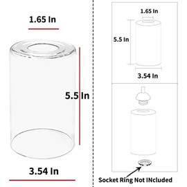 Clear Glass Shades Replacements 3-Pack Shade Cover Globes for Light Fixtures