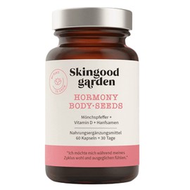 Skingood Hormony - Dietary Supplement with Monk Pepper for Female Wellbeing During the Cycle - Vegan Formula with Plant Substances and Vitamin D - 60 Capsules